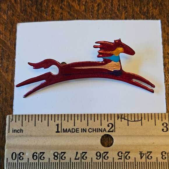 Sarasota Colors Vintage 90's Horse Pin. Hand Painted. 3" - Picture 3 of 3